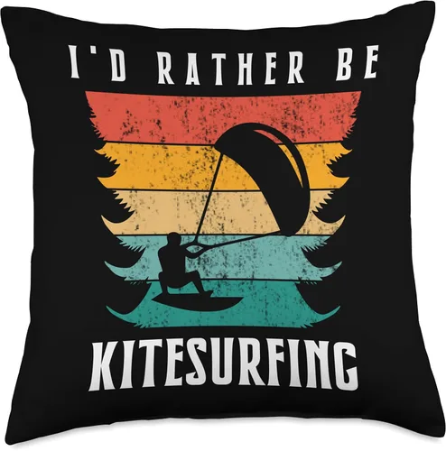 Vista 4 de I'd Rather Be Kitesurfing Throw Pillow