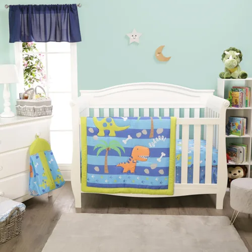 Vista 13 de EVERYDAY KIDS Juego de cama de 4 piezas para cuna de niños - Tren Choo Choo - Incluye edredón, sábana ajustable, volante antipolvo y apilador