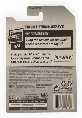 Vista 2 de Hot Wheels Zamac Shelby Cobra 427 S/C, [Plata] 191/250 Roadsters 4/5