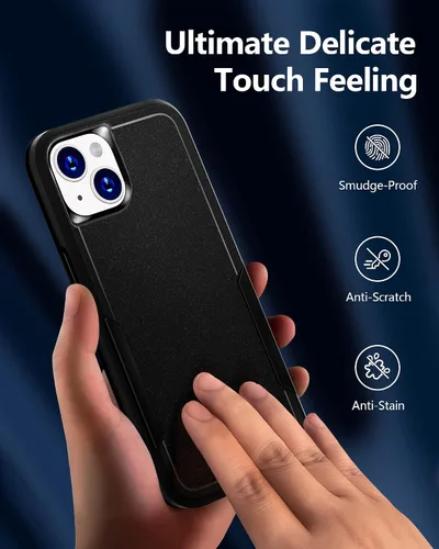 Vista 2 de Funda para iPhone 14 con protector de pantalla [parte trasera dura protectora a prueba de golpes] [prueba de caídas de grado militar], funda