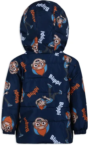 Vista 3 de Blippi Chaqueta acolchada para niños pequeños y pequeños, color azul marino