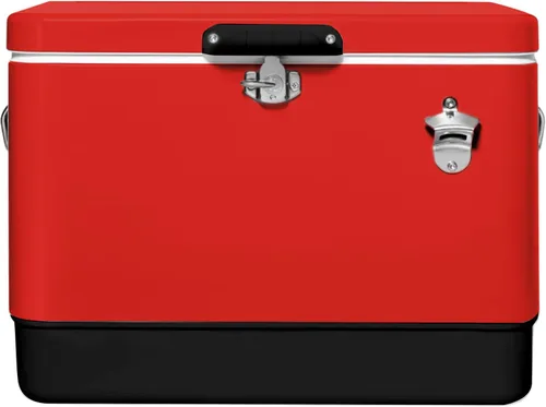 Vista 8 de FSE Enfriador de Metal de Lados Duros de 54 Cuartos / 80 Latas, Camuflaje Gris y Negro de Dos Tonos, Enfriador de Bebidas Duradero para Exteriores