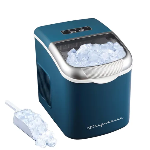Vista 10 de FRIGIDAIRE Máquina de hacer hielo compacta retro, hielo bala, 26 libras por día (negro)