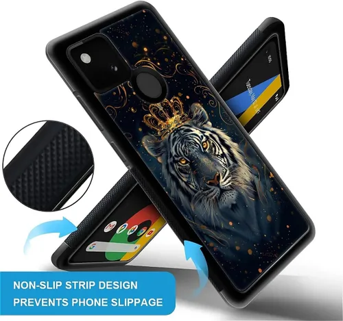 Vista 1213 de Compatible con Google Pixel 4A 5G Mobile Case Creative Acrylic Panel trasero Silicona Protección Grip especialmente diseñado para Google Pixel 4A 5G