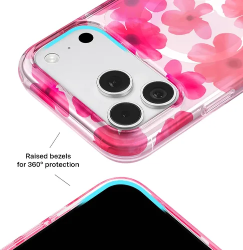 Vista 800 de VELVET CAVIAR Funda para iPhone 15, compatible con MagSafe, probada contra caídas de 10 pies, fundas protectoras de diseño, leopardo color rosa