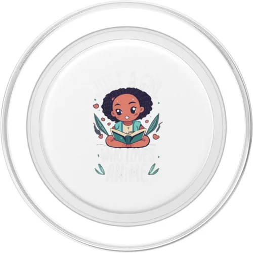 Vista 2 de Just a girl who loves Anime Black Girl Afro Girl PopSockets MagSafe PopGrip for iPhone