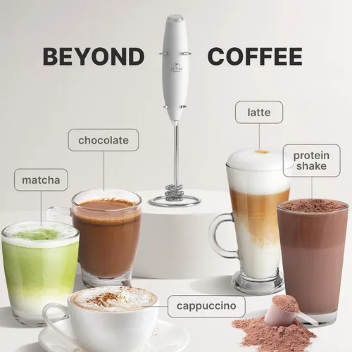 Vista 214 de Zulay Milk Boss Espumador de leche potente manual, hace espuma para latte, batidor para mezclar bebidas, café, miniespumador para capuchino, frappé