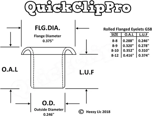 Vista 3 de Mil-Spec - Ojales Kydex GS 8-10, óxido negro de latón de 1/4 de pulgada, funda para cuchillo, funda de cuchillo
