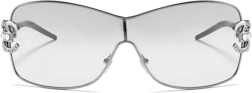 Vista 2 de Gafas de sol envolventes para mujer, de gran tamaño, Y2k, lentes de sol degradados, lentes de sol para mujer