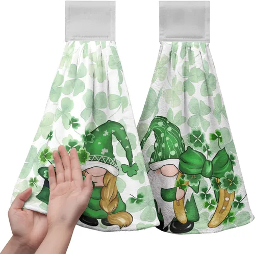 Vista 58 de Honey Bee - Juego de 2 toallas colgantes de cocina de verano con lunares y lazo para colgar, toallas de cocina de granja amarillas, suaves