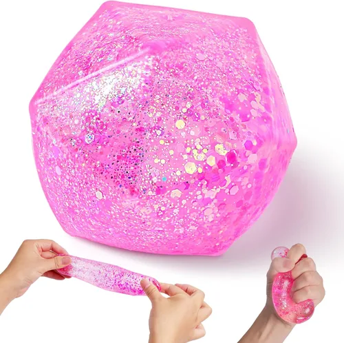 Vista 9 de Cubo de estrés Squishy Bolas de estrés para adultos y niños, bola antiestrés de azúcar blanda de hielo, juguetes sensoriales antiestrés de elevación