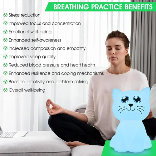 Vista 3 de Calm Collective Luz calmante para entrenamiento de respiración para gatos para calmar el estrés, artículos de alivio de la ansiedad para TDAH