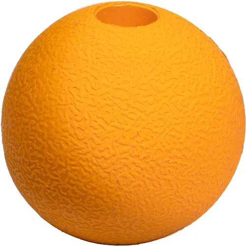 Vista 4 de Amazon Basics Juguetes para Perros, Pelotas de Goma Interactivas para Buscar, (Paquete de 2), 3 Pulgadas, Azul, Naranja