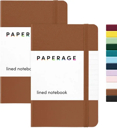 Vista 11 de Juego de 2 cuadernos blocs de notas de bolsillo pequeño, pauta universitaria, 3.7 x 5.6 pulgadas, minidiario de tapa dura, papel grueso de 3.5 Negro