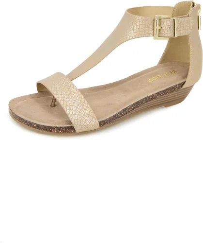 Vista 9 de Kenneth Cole REACTION Great Gal - Sandalia de cuña con correa en T para mujer
