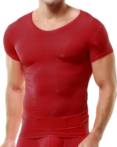 Vista 9 de DTODWW Men's Undershirts Soft V Neck Short Sleeves T-Shirts Classic Tees for Men Slim Fit Sweat Shirts Solid Color Tops