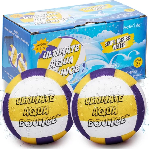 Vista 10 de Activ Life Ultimate - Paquete de 2 pelotas de salto de agua más grandes de 3 pulgadas, pelotas rebotadoras para diversión en la piscina y la playa