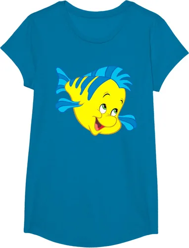 Vista 86 de Disney Camiseta de disfraz de cara grande de la Sirenita Flounder Sidekick
