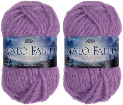 Vista 47 de JubileeYarn Halo Fables Yarn - 100g/Skein Bulky Polyester - North Wind Sun - 2 Skeins