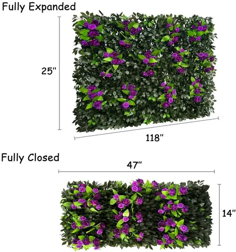 Vista 4 de Sumery Pantalla de Privacidad de Valla Expandible para Balcón Patio Exterior, Panel Decorativo de Cercado de Hiedra Artificial, Setos Artificiales
