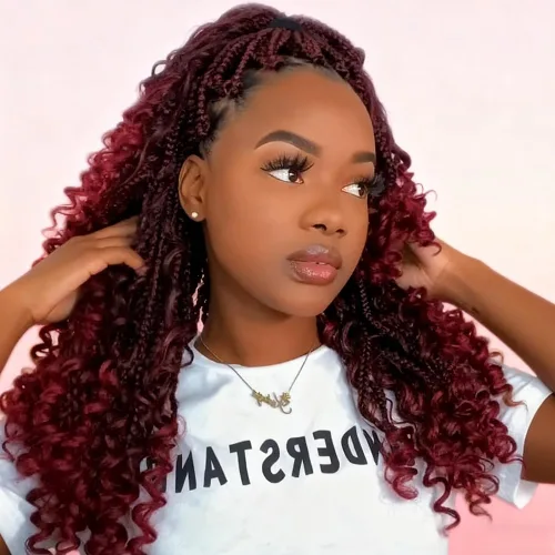 Vista 18 de Goddess Box Braids 1B3330 - Trenzas de ganchillo bohemias de 10 pulgadas para mujeres negras, paquete de 7 paquetes de trenzas bohemias preenlazadas