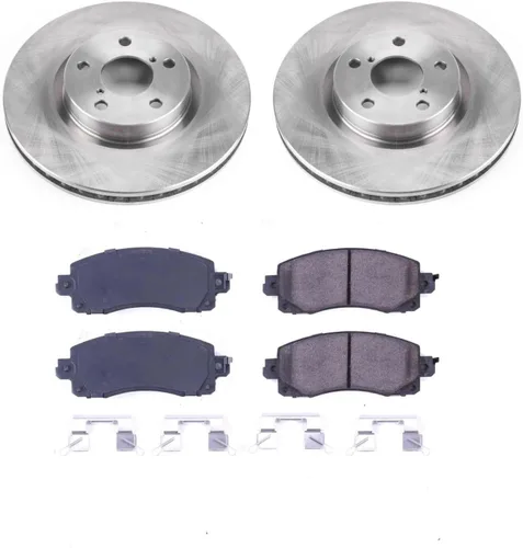 Vista 2 de Power Stop KOE7891 Kit de freno delantero de repuesto automático, rotores de freno OE y pastillas de freno de cerámica para Subaru Impreza 2017-2022