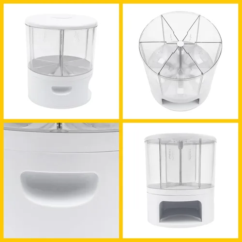 Vista 6 de Dispensador de cereales, Dispensador de grano giratorio de 360 ° de 6 rejillas, Dispensador de arroz transparente de tamaño de compartimento 24