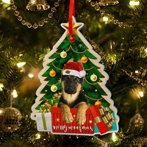 Vista 10 de Adornos de perro boxer para árbol de Navidad, adorno de aluminio boxer, decoración de Navidad 2023 para amantes de los boxeadores, mamá de perro