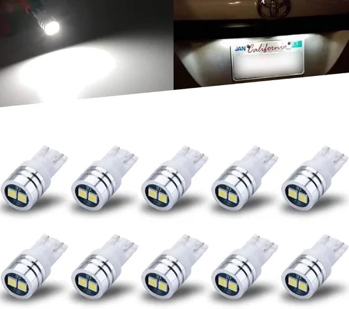 Vista 7 de iBrightstar Bombillas LED de cuña T10 W5W con chipsets 3030 extremadamente brillantes 168 175 194 2825 para luces de placa de matrícula, mapa Azul