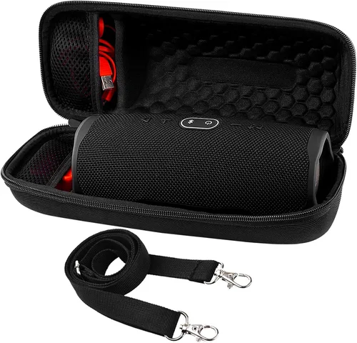 Vista 8 de Comecase - Funda rígida de viaje para JBL Charge 4/Charge 5 impermeable Bluetooth altavoz. Bolsa de almacenamiento para cargador y cable USB