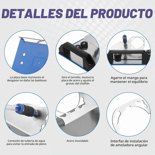Vista 3 de Herramienta de biselado de azulejos de 45 grados, amoladora angular de soporte de biselado universal de 45 grados tipo 100 con guantes y manguera