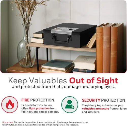 Vista 14 de Caja de seguridad de acero de Honeywell, modelo digital resistente al fuego, de 0.26 pies cúbicos, 6108