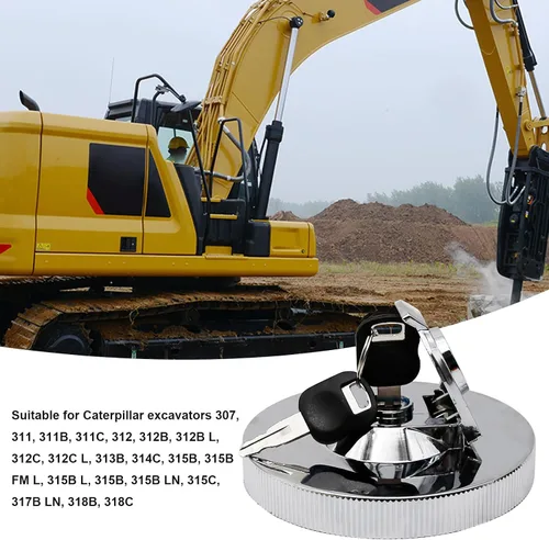 Vista 2 de 0998548 Tapa de combustible con bloqueo con 2 llaves de repuesto para excavadora Caterpillar 320 L 320N E110 E120 E140 E180 E240 E300 E70B