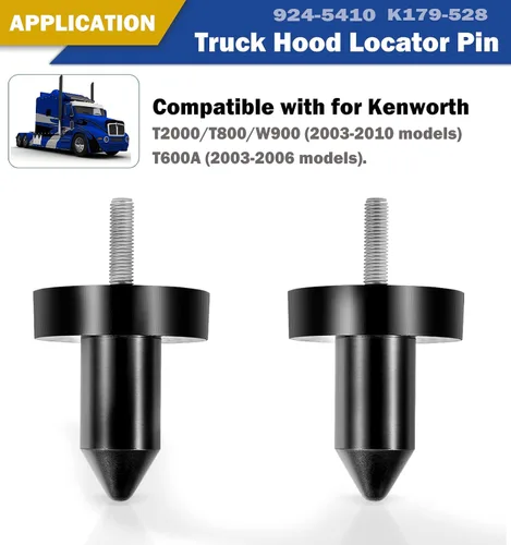 Vista 2 de 924-5410 Kit de pasadores de capó para Kenworth T600/T600A, T800, W900 T2000, T400, T440, T450, T470, T660 Reemplazo de polietileno