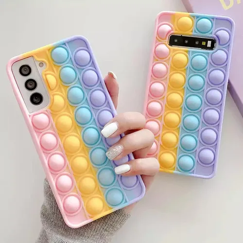 Vista 4 de Funda de teléfono para Samsung Galaxy Note 9 10 20 S9 10 20 21 Ultra Push Sensory Bubble Silicone Soft Shell Protector Roedor Pioneer Phone