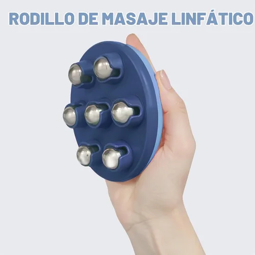 Vista 7 de Rodillo de Masaje Linfático para Eliminación de Celulitis y Escultura Corporal - Herramienta de Masaje de Celulitis Manual para Eliminación de Azul