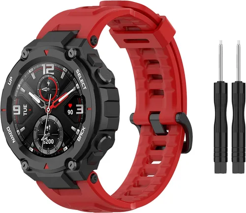 Vista 10 de BabyValley Correa compatible con Amazfit T-Rex/T-Rex Pro Band de silicona suave, pulsera de repuesto para Amazfit T-Rex/T-Rex Pro Sport Correa Beige