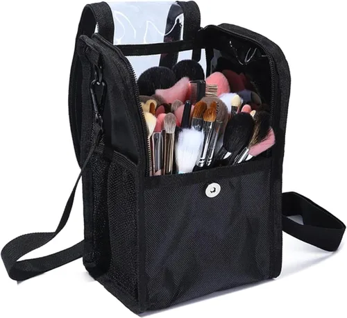 Vista 5 de Estuche para brochas de maquillaje, soporte para tazas, bolsa de cosméticos de viaje, almacenamiento para artistas, bolsa grande para brochas