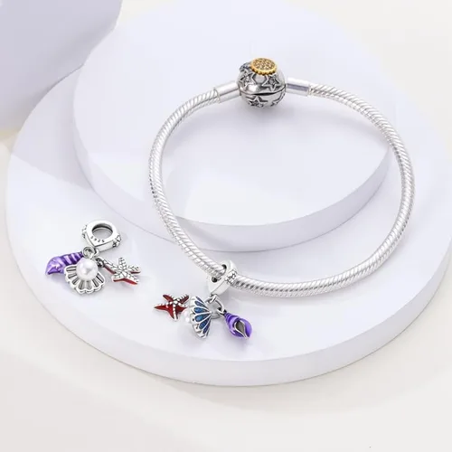 Vista 3 de CYCUFF Abalorios de plata de ley 925 adecuados para collares de dijes, pulseras, abalorios, joyería de regalo para mujer