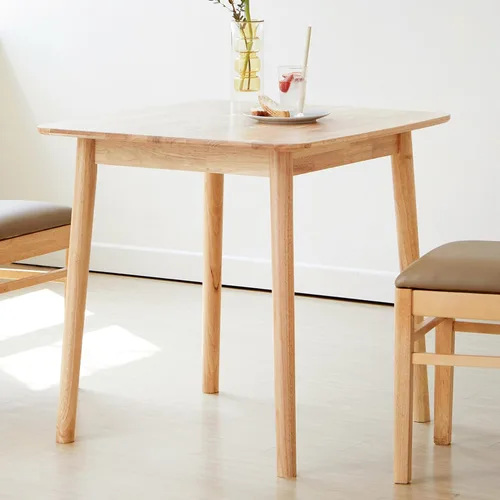 Vista 11 de Livinia Aslan Mesa de comedor rectangular de madera de roble malayo de 47 pulgadas, escritorio de cocina de madera maciza (nogal)