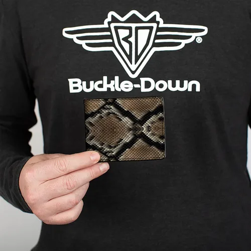 Vista 3 de Buckle-Down Billetera plegable PU para hombre, piel de serpiente, 1, multicolor, 4.0" x 3.5", Varios