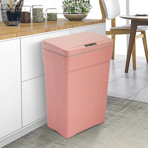 Vista 9 de Basurero automático de 50 litros/13.2 galones para cocina, sin contacto, de alta capacidad, resistente a las manchas, con tapa (1, negro)