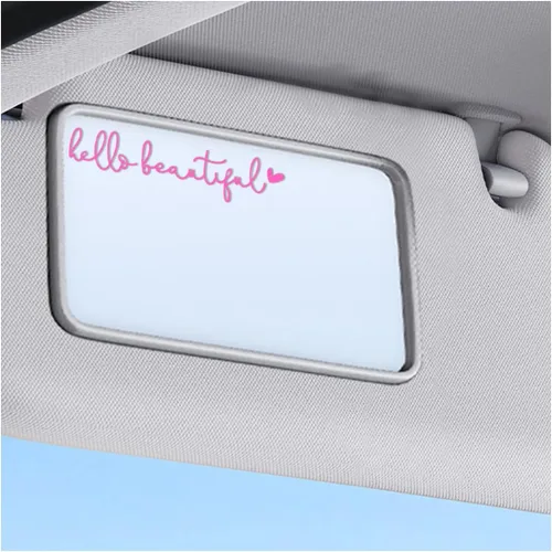 Vista 5 de Adhesivos para Espejos de Coche, Adhesivos de Espejo Retrovisor "Hello Beautiful", Decoración de Ventana de Coche, Adhesivos para Espejo de Tocador