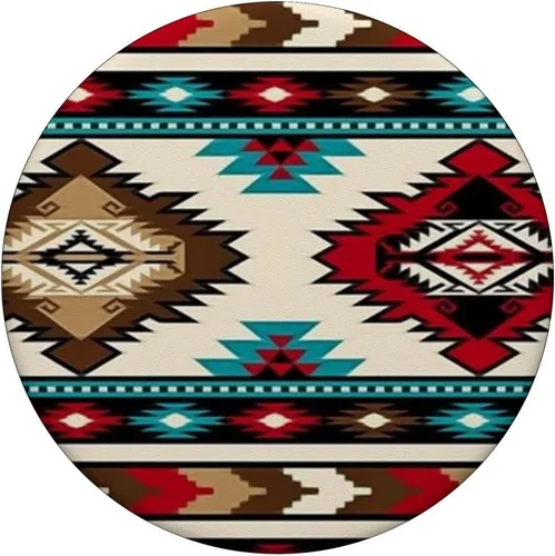 Vista 3 de PopSockets estilo bohemio occidental, patrón azteca, estilo sureño, rústico, PopGrip estándar