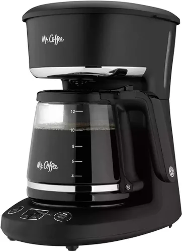 Vista 2 de Mr. Coffee Cafetera programable para 12 tazas + molinillo de café Mr. Coffee de 14 tazas, color negro