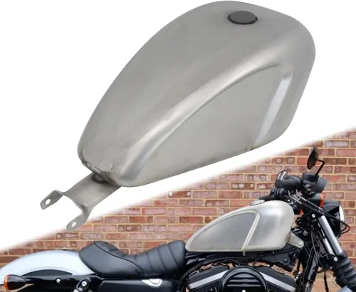 Vista 7 de Tanque de combustible para motocicleta de 3.3 galones, tanque de gasolina de 12.5 L, apto para Harley Sportster XL 883 1200 2007-2022 (estilo A)