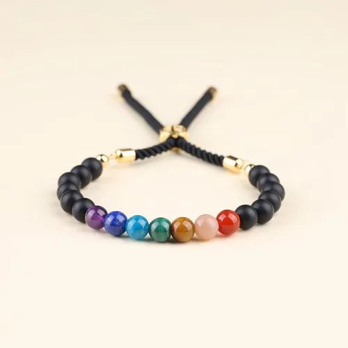 Vista 5 de COAI - Pulsera para mujer con piedras semipreciosas, 7 chakras