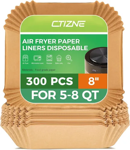 Vista 21 de Forros desechables para freidora de aire, 100 piezas de papel pergamino