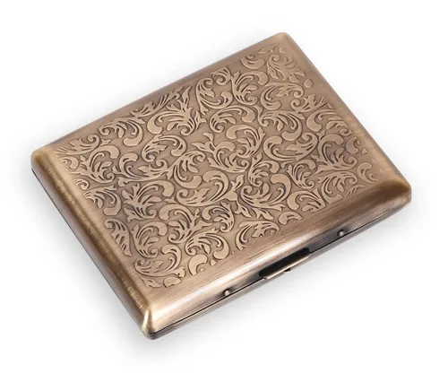 Vista 19 de Elegante, moderna y minimalista pitillera de metal - Capacidad para 10 cigarrillos de 100mm - Perfecta para mujeres - Diseño de metal ligero