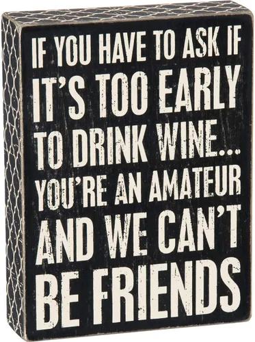 Vista 12 de Primitives by Kathy 18066 Cartel de caja, 7" x 2.5", All You Need... is a Bottle of Wine